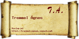 Tremmel Ágnes névjegykártya
